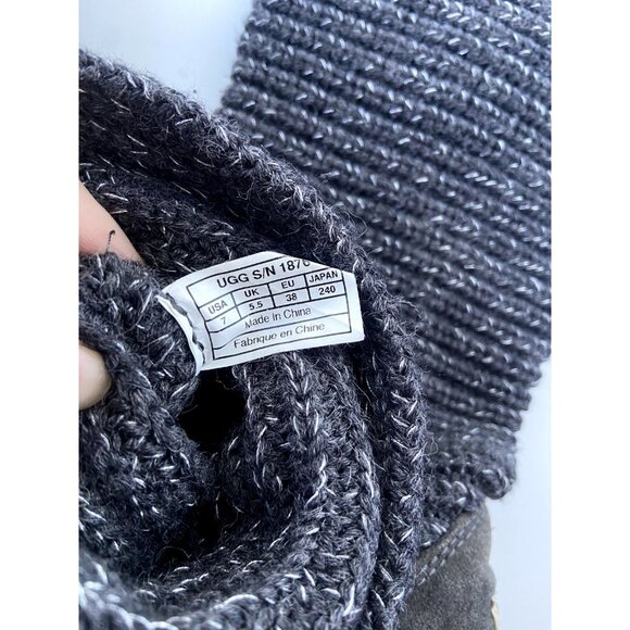 UGG Australia Cardy Classic Knit Tall Sweater Boots Gray Sparkle Sz US 7 Women's - Picture 10 of 11